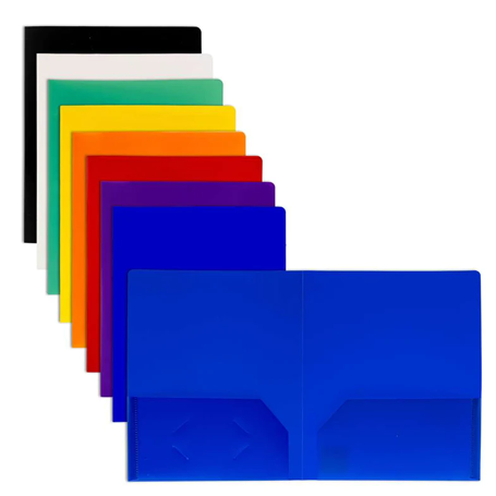 Bazic •  Portafolio plástico de 2 bolsillos